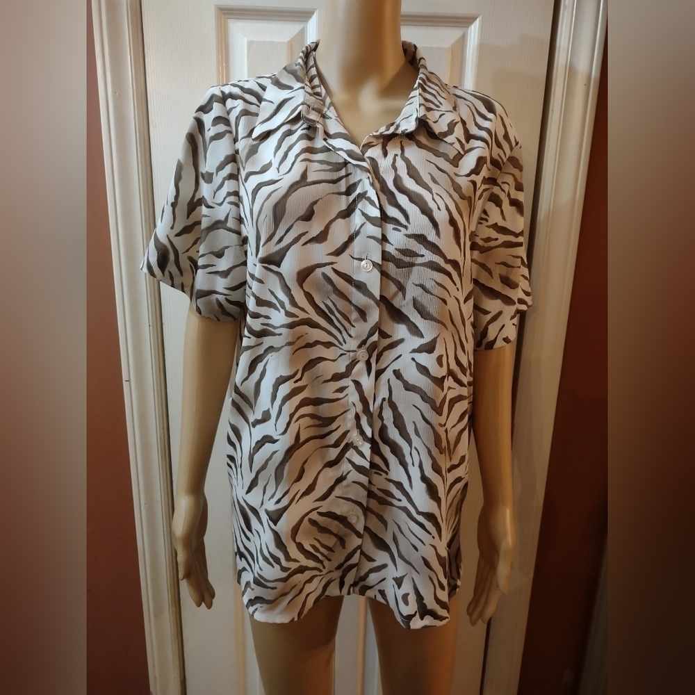 Alfred Dunner women's button up shirt size 14